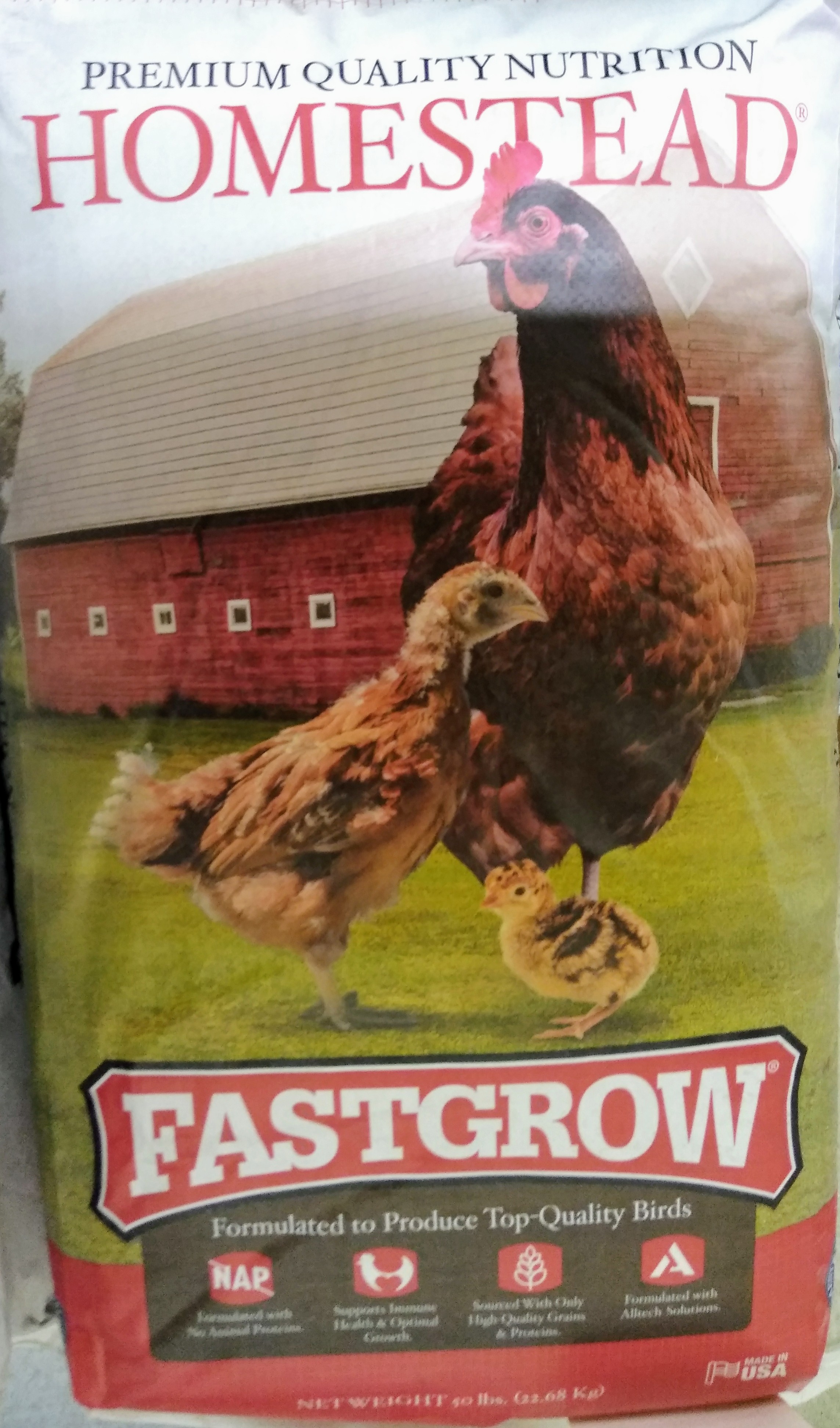 Homestead FastGrow Chicken Feed 50 LB Huber s Animal Health