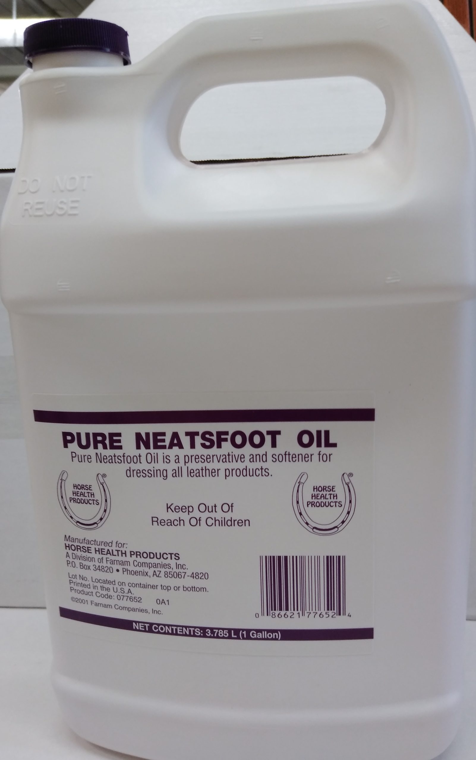 100% Pure Neatsfoot Oil Gallon - Leather Care