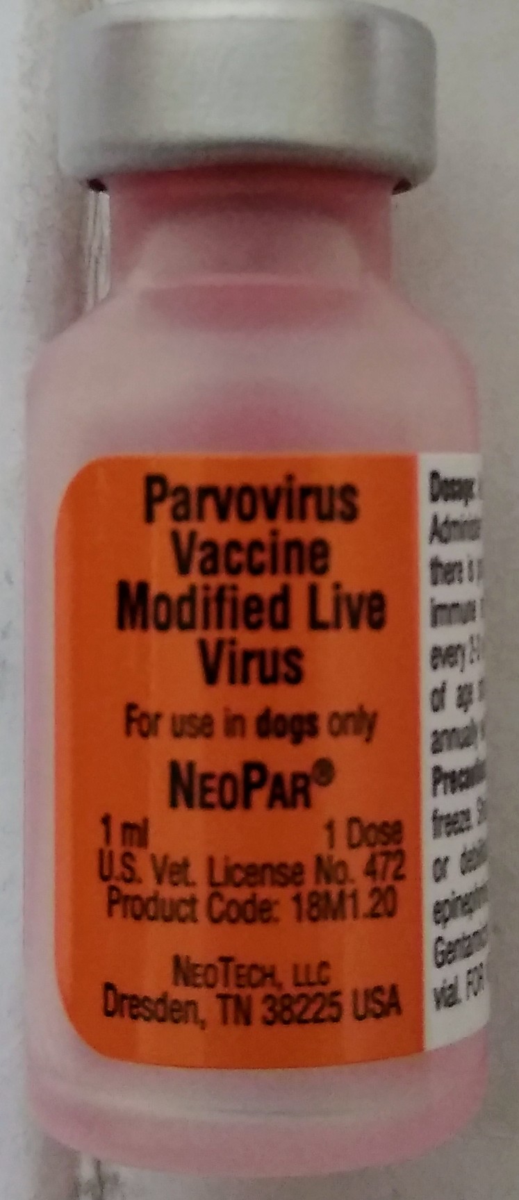 Neo Par Parvovirus Puppy Vaccine 1 Dose