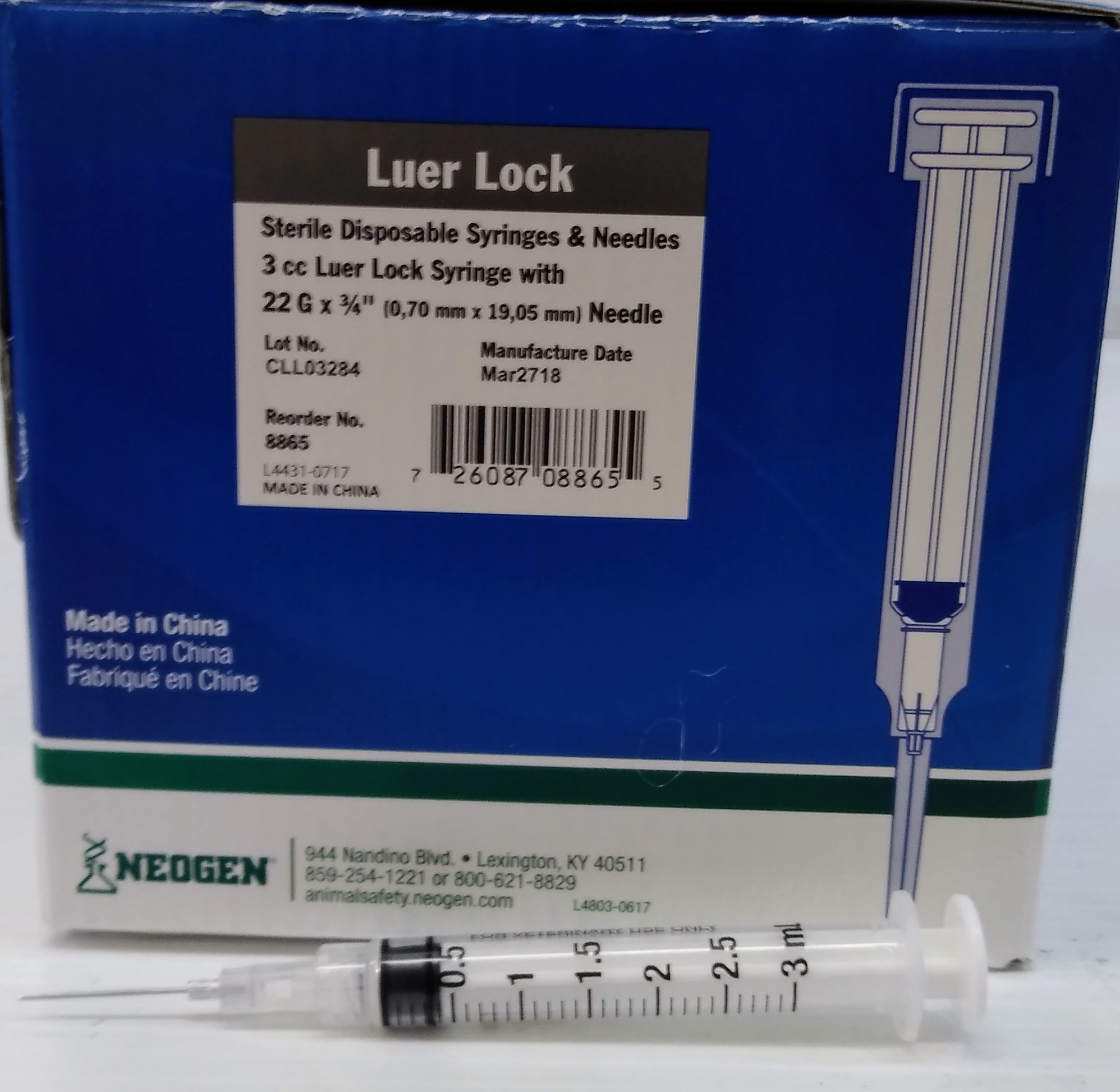 Syringe 3 CC With 22 Gauge X 3/4″ Needle